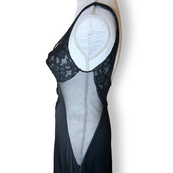Vintage Black Blanche by Ralph Montenero Lace Mesh Maxi Long Slip Dress Size XS - Picture 7 of 12